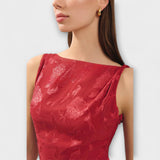 Opale - Elegantes Maxikleid ohne Ärmel mit Spitzenmuster
