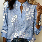 Eleni™ | Bluse mit floralem Druck und hohem Kragen