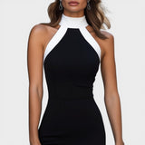 Ivana | Schwarz-weiße Midi-Kleid