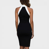 Ivana | Schwarz-weiße Midi-Kleid