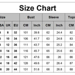 Size chart for a jacket with bust, sleeve, and top length measurements