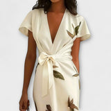 Satin Wickelkleid