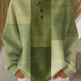 Nora™ soft-quality lime green long-sleeve button henley top