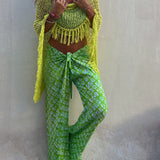 Sonnenuntergang Brise Quasten Strick Cover-Up mit Ausschnitt-Design