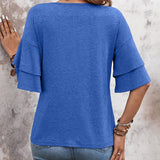 Hazel™ - T-Shirt mit V-Ausschnitt und weiten Ärmeln