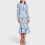 Freya - Elegantes Midi-Kleid aus Blumenspitze