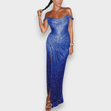 Natja - Maxikleid Brillante mit Schulterfreies Design