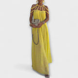 Briar - Maxi-Chic Kleid aus Leinenmischung mit Drapierten Trägern