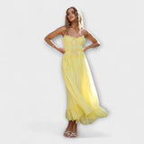 Celine - Ärmelloses Midi-Kleid mit Volants