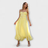 Celine - Ärmelloses Midi-Kleid mit Volants