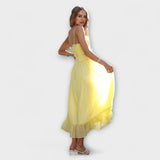 Celine - Ärmelloses Midi-Kleid mit Volants
