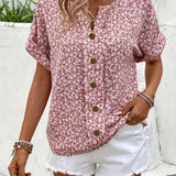 Cindy™ | Bluse mit floralem Druck und abgestuftem Kragen