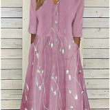 Elise™ - Blumen Zweiteiliges Midi-Kleid