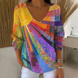 Retro Buntes Patchwork T-Shirt
