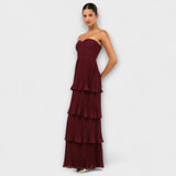 Lorena - Maxikleid ohne Träger mit plastifizierten Details