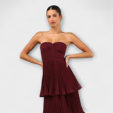 Lorena - Maxikleid ohne Träger mit plastifizierten Details