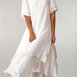 Vivienne™ - Elegantes Baumwoll-Langkleid