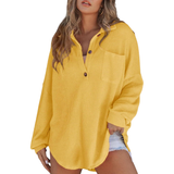 KATHRYN™ – Luftige V-Ausschnitt Knopf-Bluse