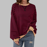 LUKA™ - Gestreiftes Langarm-Casual-Sweatshirt mit Rundhalsausschnitt