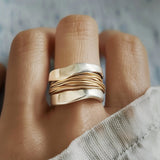Ring aus silbernem Goldfaden