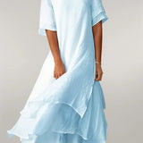 Vivienne™ - Elegantes Baumwoll-Langkleid
