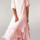 Vivienne™ - Elegantes Baumwoll-Langkleid