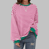 LUKA™ - Gestreiftes Langarm-Casual-Sweatshirt mit Rundhalsausschnitt