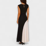 Isabel - Monochrome Robe mit Farbblock in der Taille