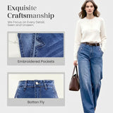 Retro Hochtaillierte Weite Jeans für Damen