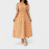Amelia - Kleid mit Rundhalsausschnitt und floralem Muster