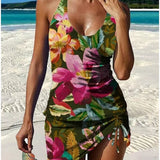 Fiesta – Grafisches Blumenkini mit Shorts, flacher Bauch-Effekt