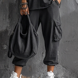 Damen-Freizeit-Set: Dunkelgraues Hobby-Top + Jogginghose