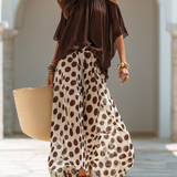Damen Polka Dot Set mit kurzen Ärmeln und Taschen
