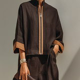 Damen Top & Cropped Weite Hosen Set