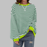 LUKA™ - Gestreiftes Langarm-Casual-Sweatshirt mit Rundhalsausschnitt