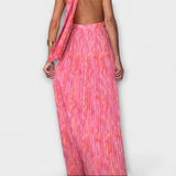 Seraphina - Elegantes Maxikleid mit Halterneck und V-Ausschnitt