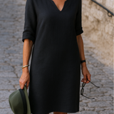 Elvy™ - Elegantes V-Ausschnitt Kleid