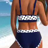 Hannah | Patchwork-Bikini mit hoher Taille und Erbsen
