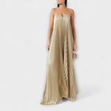 Michelle - Maxikleid mit herzförmigem Ausschnitt und orangefarbigem Blumenmuster
