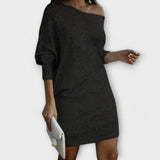 Festliches Kleid mit Glitzer und Kontrast