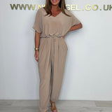 Cora™ - V-Ausschnitt Bindeträger Jumpsuit