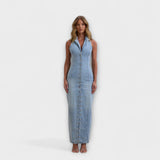 Lacey - Maxikleid aus Denim mit leichtem Waschung