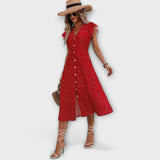 Elegantes Midi-Kleid mit Punkten
