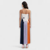 Sommer - Elegantes Kleid mit Farbblockierung und trendigen Fransen
