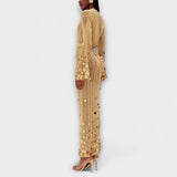 Kathleen - Maxi-Strickkleider in Gold von Dolly