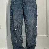 Violette™ - Hose mit hoher Taille und weiten Beinen und Knopftaschen