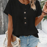 Freyja™ - Schickes Henley-Hals T-Shirt