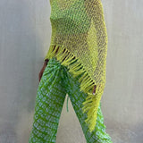 Sonnenuntergang Brise Quasten Strick Cover-Up mit Ausschnitt-Design