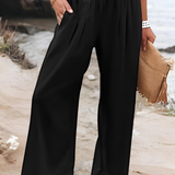 Lily Fließende Strandhose mit Weiten Beinen