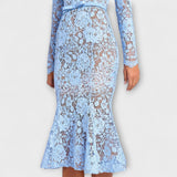 Freya - Elegantes Midi-Kleid aus Blumenspitze